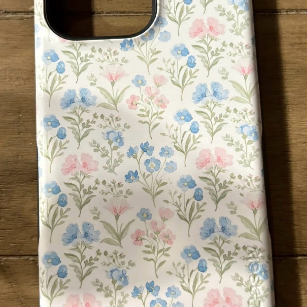 SOLD Blue and Pink Floral iPhone Case with Vintage Design